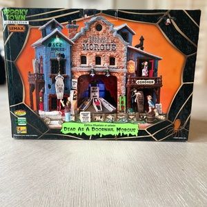 Spooky Town Collection Lemax- Dead As A Doornail Morgue- 2008 collector item